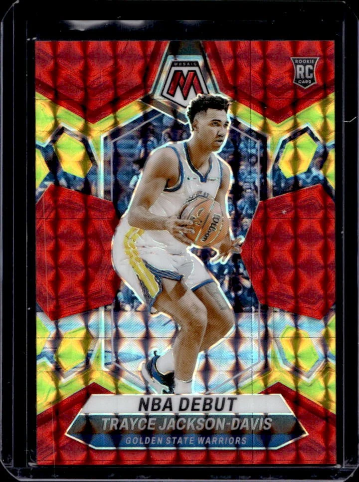 2023-24 Mosaic Trayce Jackson-Davis RC Choice Fusion Red & Yellow NBA Debut #/75