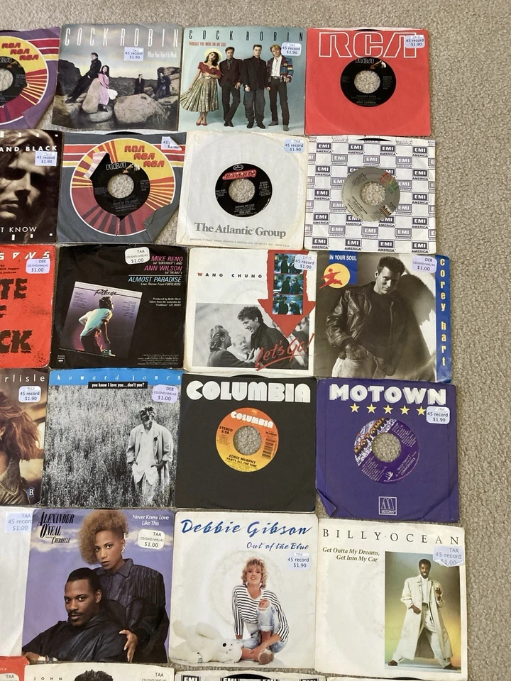 80’s Pop/Rock 45 RPM Vinyls Lot Of 50 Genesis, Kenny Loggins, Bowie And More Foto 4 de 4