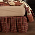 Abilene Star Country Queen BedSkirt Burgundy Tan Brown Plaid 60x80x16 VHC Brands