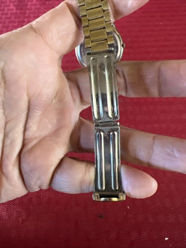 VTG Pulsar Mens Watch Steel Gold Day/Date Black Dial Quartz Y148-6009 - Picture 6 of 7