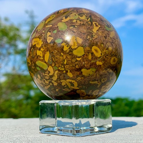 352G Natural Azo stone Sphere Crystal Healing Decor Quartz Reiki Ball - Picture 13 of 24
