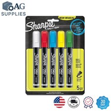 Assorted Chalk Markers - Set of 5 Wet Erase Markers for Creative Displays