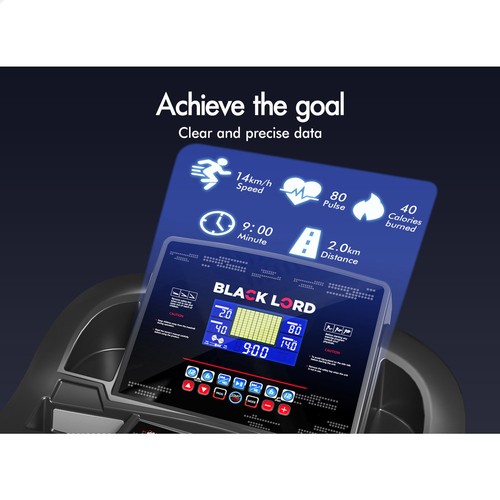 BLACK LORD Treadmill Electric Auto Incline Home Gym Exercise Machine 480MM - Picture 7 of 12