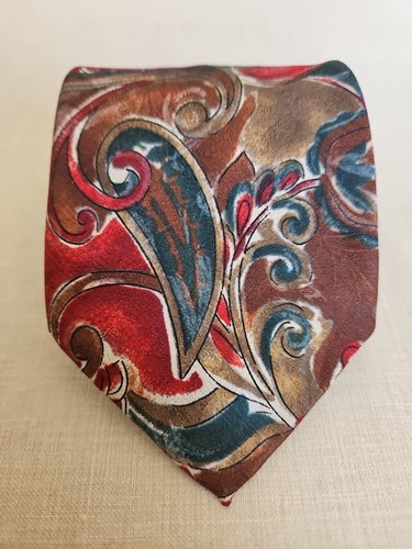 Vintage Debenhams Classics Krawatte rot blau Blumenmuster - Bild 2 von 6