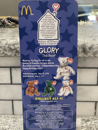TY Teenie Beanie Baby "Glory" Bär, - Bild 4 von 4