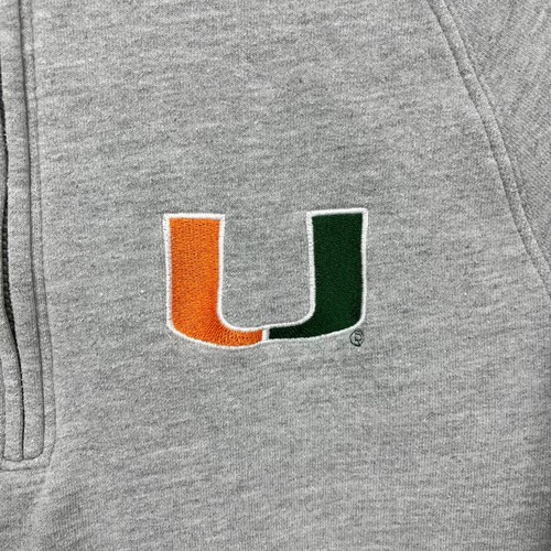 Miami Hurricanes 1/4 Zip Pullover Sweatshirt Women's S Gray NCAA Gear for Sports - Picture 4 of 9