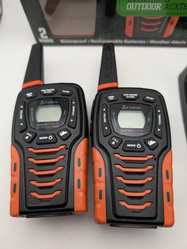 Used* Cobra ACXT645 Waterproof Walkie Talkies 35Mi Rechargeable 2-Way Radio 2-PK - Picture 2 of 13