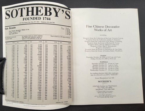 1990 Sotheby's New York Fine Chinese Decorative Works of Art Auction Catalogue - Imagen 4 de 6