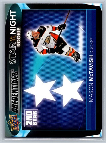 2021-22 UD Credentials #2SR-4 Mason McTavish Star of the Night: Second Star - Picture 1 of 2
