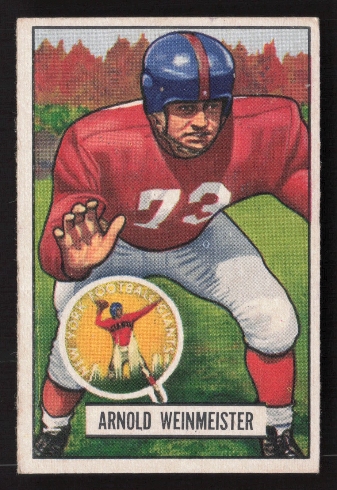 Arnold Weinmeister 1951 Bowman Rookie #21 New York Giants VG SU ST