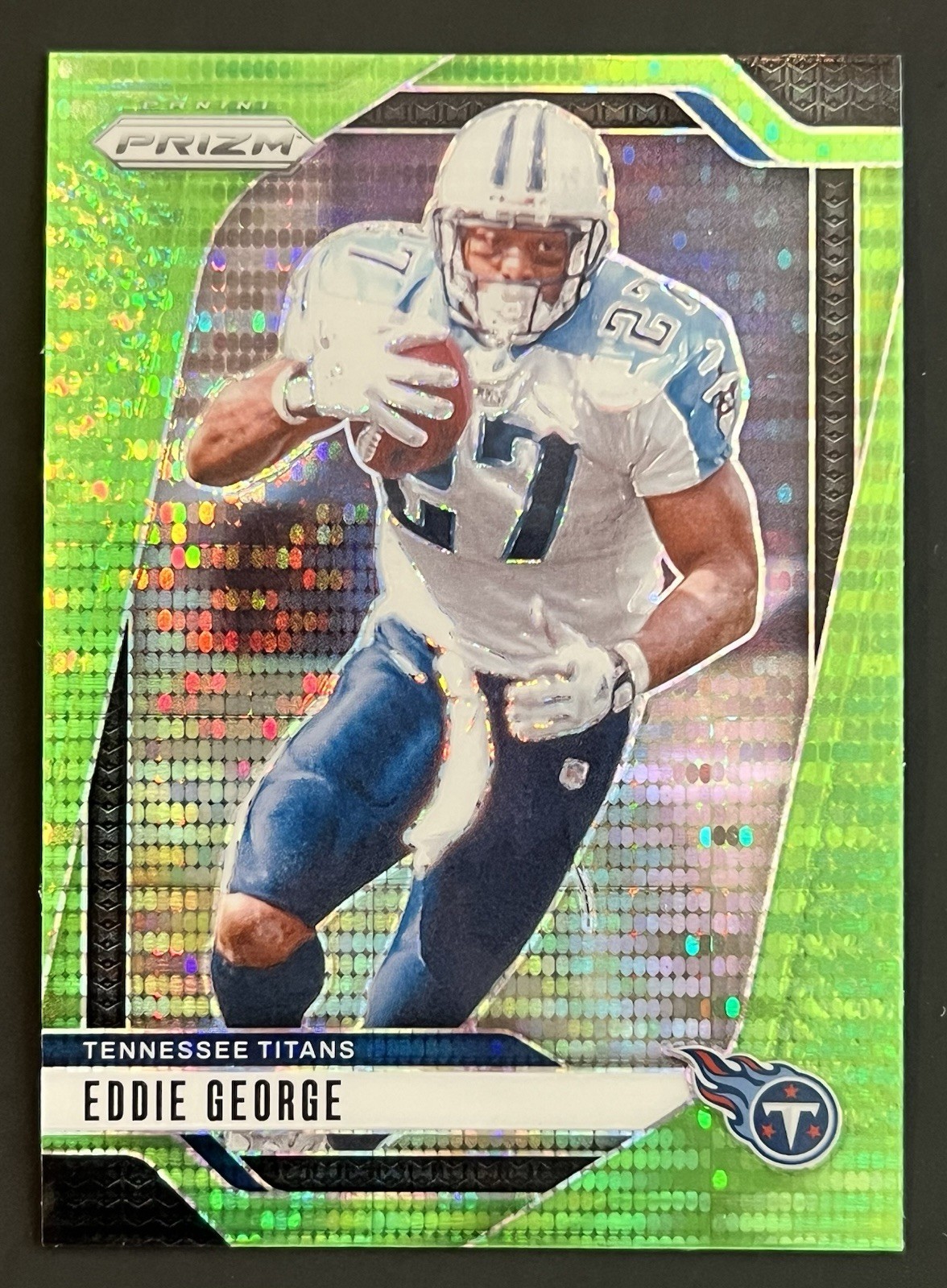 2024 Panini Prizm #285 Eddie George Neon Green Pulsar Tennessee Titans