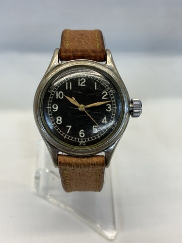 Vintage WWII Bulova Type A-11 Hacking Military Trench Watch RUNNING 1940s