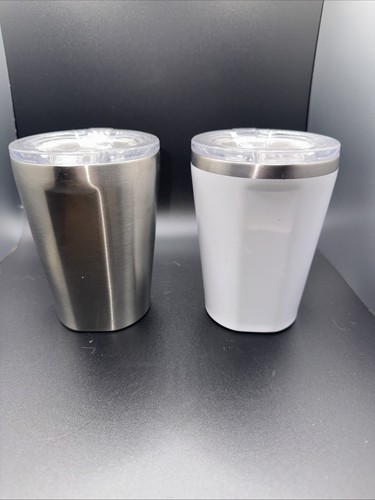 Juego de 2 tazas bajas aisladas Corkcle 12 oz blanco plata tono oro - Imagen 6 de 9