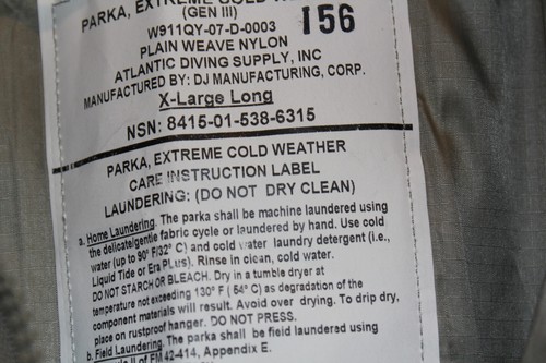 Army Cold Weather Parka Primaloft Jacket PCU ECWCS Gen III Level 7 X-Large Long - Picture 6 of 12