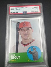 2012 Topps Heritage Mike Trout #207 PSA 8