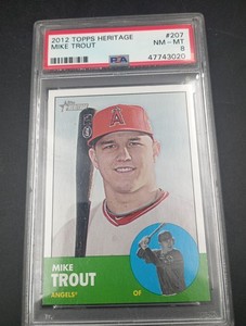 2012 Topps Heritage Mike Trout #207 PSA 8