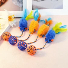 Cat Interactive Toy Mouse Bell Toy Cat Crinkle Sound Plush Toy Kitten Indoor Toy