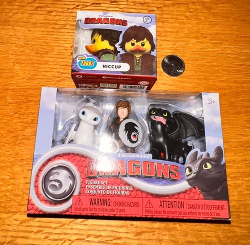 How to Train Your Dragon Set 3 Figuren Schluckauf, Light Fury und Ohnezahn NEU + - Bild 3 von 3