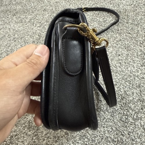 Sac à main bandoulière COACH vintage 9755 cuir penny poche noir USA - Photo 4/10