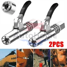 2Packs Grease Gun Coupler High-Pressure Quick Release Lock Oil Injection Nozzles