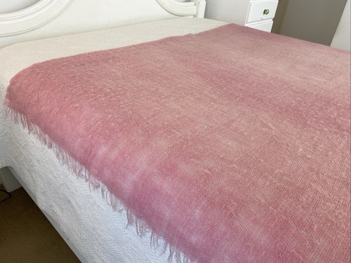 Vintage Linens & More South Africa Pink Pure Mohair Throw Blanket 170cm x 140cm - Picture 11 of 16