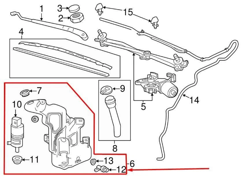 2013-2015 Chevrolet Volt Windshield Washer Reservoir Bottle 23184107 OEM - Image 2 of 4