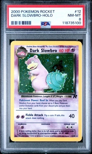 2000 POKEMON ROCKET #12 DARK SLOWBRO-HOLO PSA 8