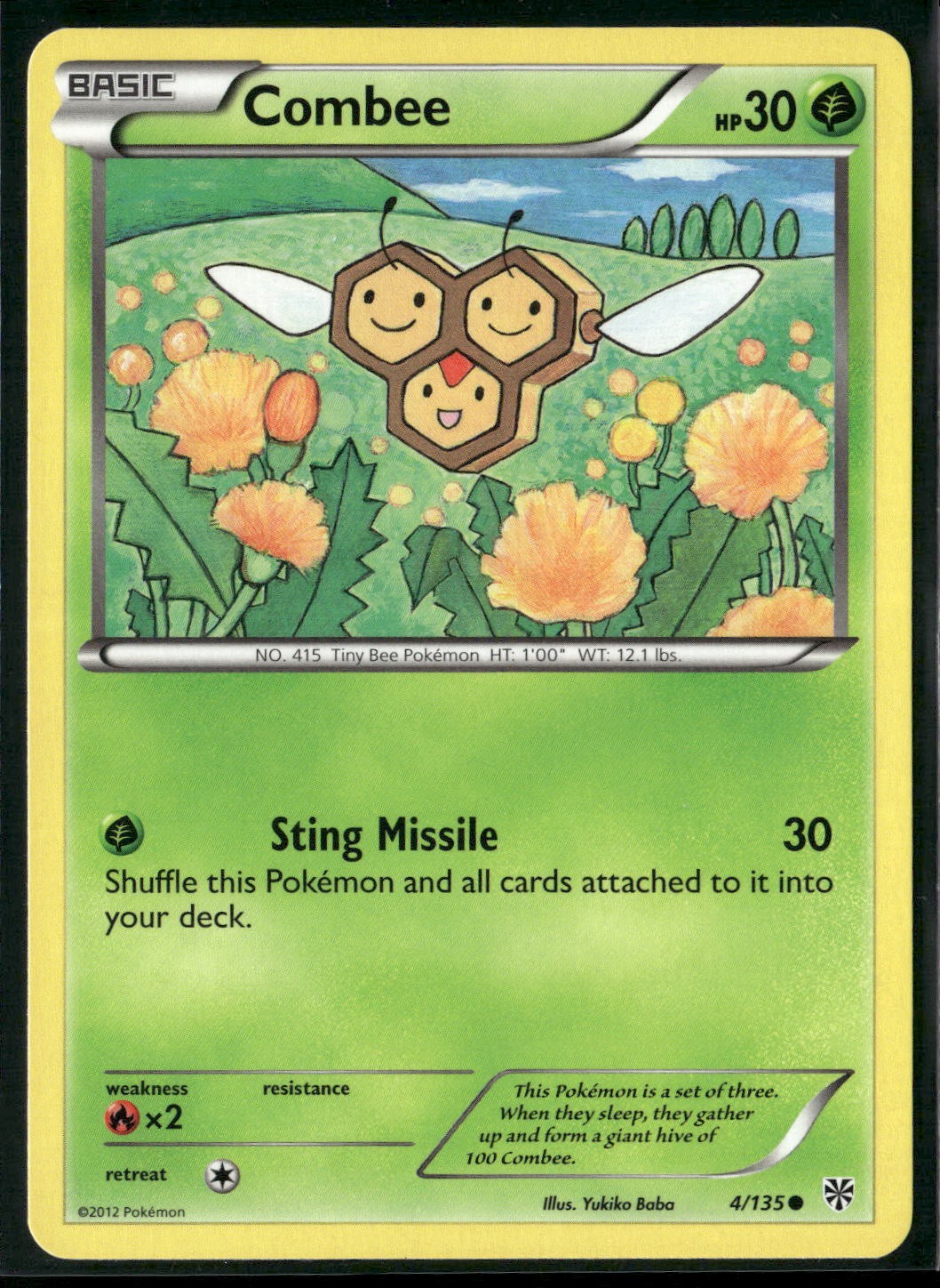 Combee #4/135 Common, Plasma Storm, Near Mint or Better