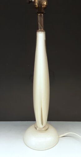 Vintage Murano Italian Art Glass FLAVIO POLI Teardrop Cased Gold Flecks 24" Lamp - Picture 8 of 21