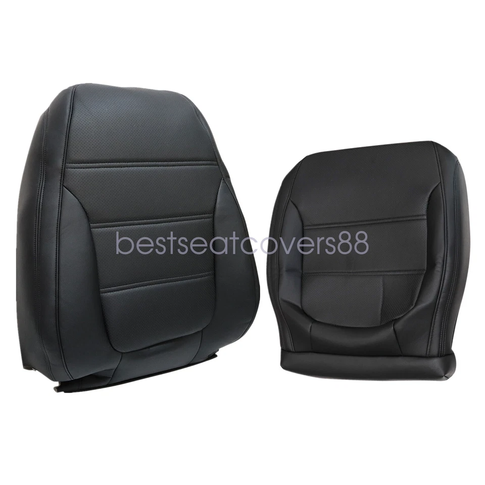 Funda de asiento de cuero negra para parte inferior y trasera del conductor Volkswagen Jetta 2011-2017 Foto 4 de 4