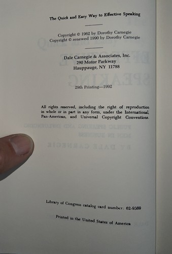 Dale Carnegie The Quick And Easy Way To Effective Speaking Hardcover DJ - Picture 2 of 18