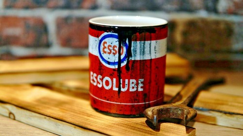 Retro Becher und Untersetzer, Vintage Schild, Öldose Becher, Retro Geschenk, Mechaniker - Bild 11 von 15