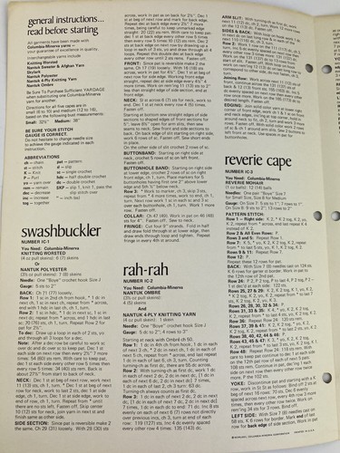 In Capes To Crochet and Knit Columbia Minerva Leaflet 2560 Vintage 1972 - Picture 3 of 4