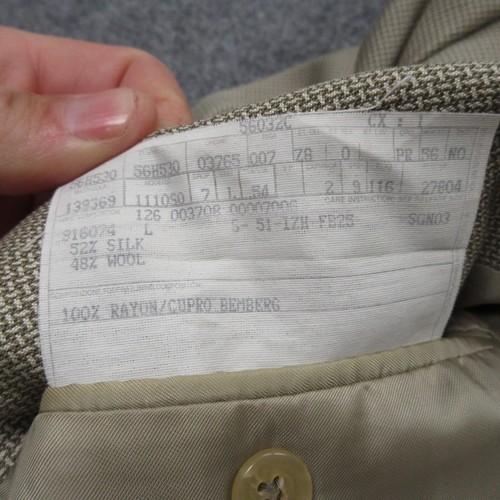 Ermenegildo Zegna Jacket Mens 54 Beige Silk Wool Coat Blazer Classic Notch Lapel - Picture 15 of 17
