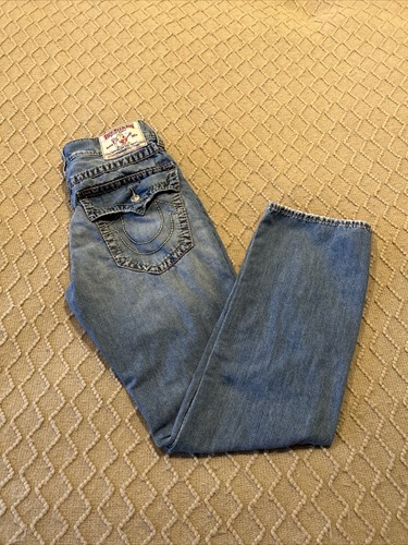 True Religion Y2K Mens Straight Jeans jeans stitch Distressed, Flap pocket 33x33 - Picture 1 of 18