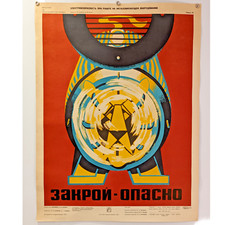 Original Poster / Don't open the fan cover ! / industrial Soviet Design 1978