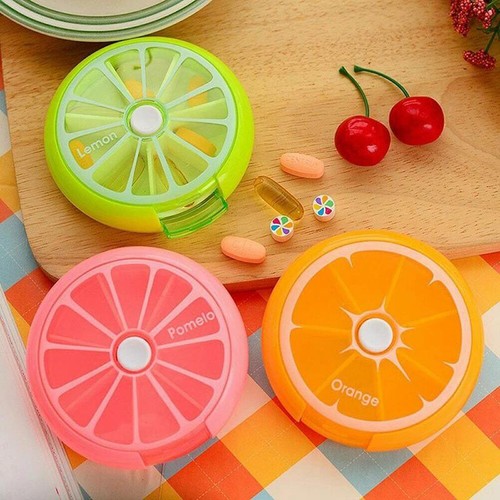 Weekly 7 Day Pill Organiser Case Box Tablet Medicine Dispenser Holder Case Round - Picture 12 of 15