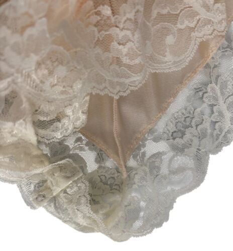 Vintage 70's Women's Beautiful Heiress Peach Satin & Lace Teddy Size S - Picture 3 of 4