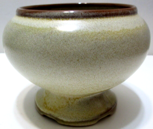 Vintage Frankoma Pottery Planter Pot Bowl Vase # 22S Round Desert Gold 4" Tall - Picture 3 of 6