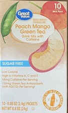 10 Boxes Of Great Value Peach Mango Green Tea with Metabolism Drink Mix