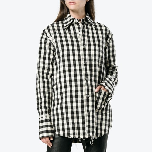 HELMUT LANG Oversized Gingham Check Flannel Shirt Jacket Shacket Size XS - Picture 1 of 4