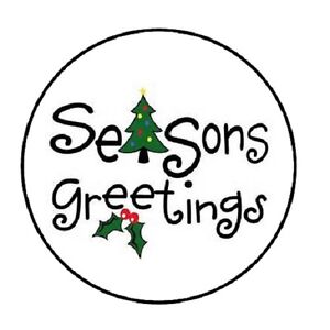 48 Season Greetings Tree Envelope Seals Labels Stickers 1 2 Round Ebay