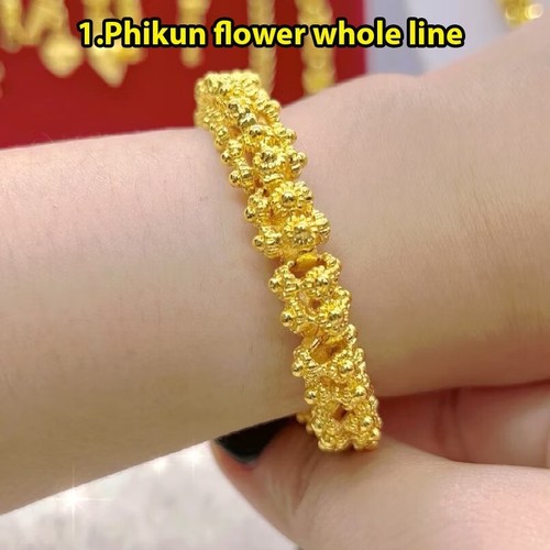 PF1 Thai Gold 24k massiv gelb Kette Anhänger Armband 6,5,7,7,5 Zoll 3 Baht - Bild 3 von 8