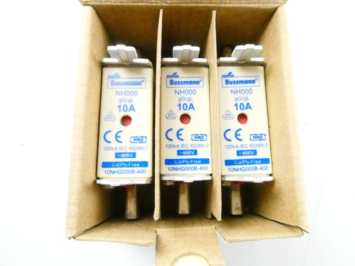 3x COOPER BUSSMANN 10NHG000B-400 (10A AC400V) INSERTO DI SICUREZZA - set di 3 - Foto 6 di 7