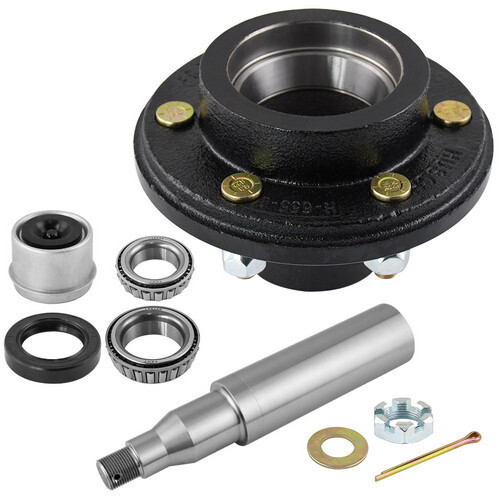 4pcs 6 x 5.5" Replacement Idler Hub Spindle Kit Stub End Trailer Axle 6000# #42 - Picture 3 of 16