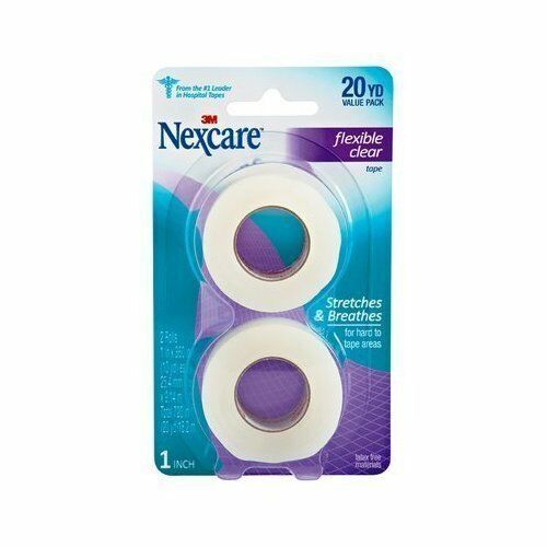Nexcare Flexible Clear Tape Stretches & Breathes Value Pack 1 In x 20 YD 6 Pack