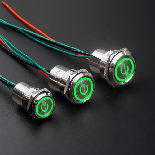 IP68 Metal Pushbutton Switch 10A Waterproof 16/19/22mm LED Illuminated ON/OFF - Picture 12 of 20