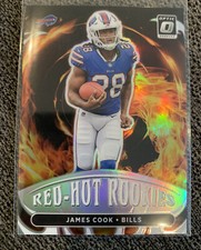 2022 Panini Optic Football Red Hot Rookies Silver Holo Rookie James Cook #RHR-6