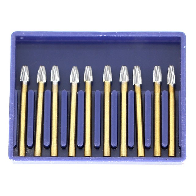 10 Pcs Dental Carbide Trimming & Finishing FG Burs Titanium Tungsten