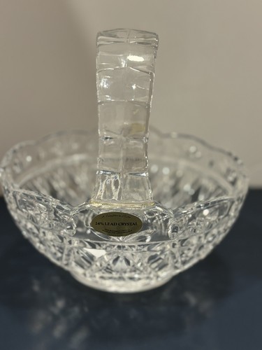 Bleikristall 24%, Teleflora Korb mit Griff, 7” hoch, 6,5” lang, 5” breit, - Bild 1 von 3